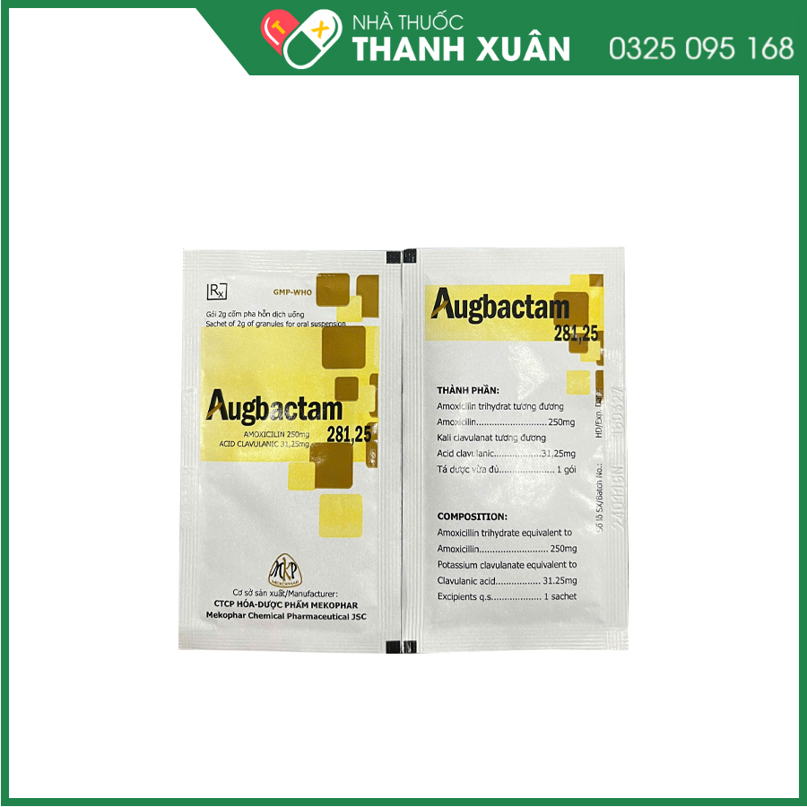 Augbactam 281,25 thuốc kháng sinh điều trị nhiễm khuẩn hô hấp, tiết niệu, da và mô mềm